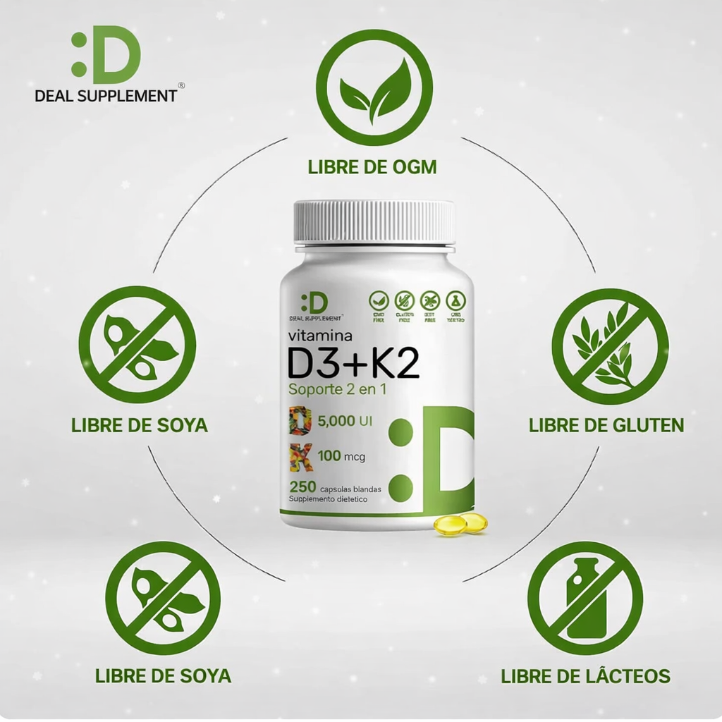 Vitamina D3 + K2 |🦴✨ Fortalece tus huesos y protege tu corazón de forma natural 💪❤️