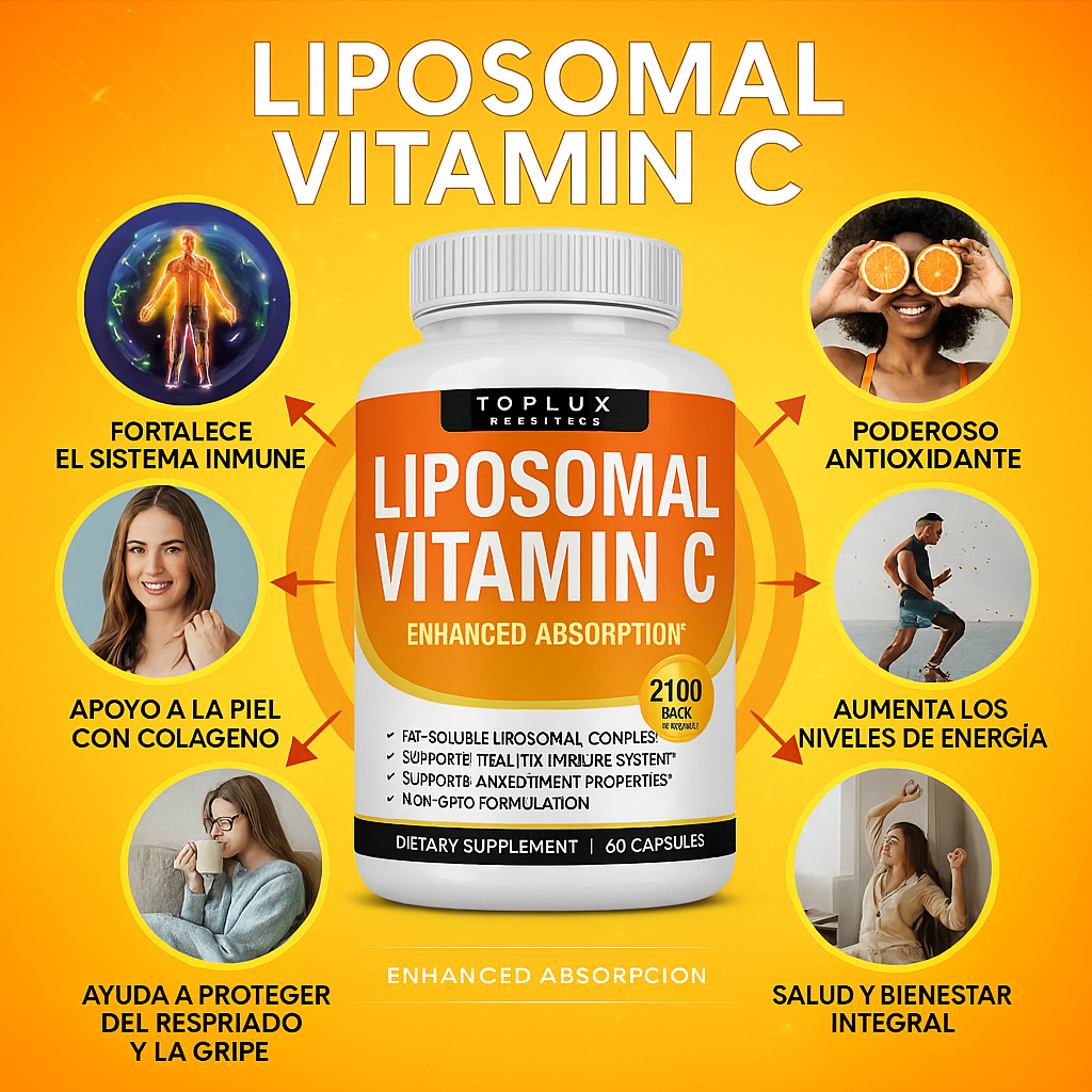 🍊 Vitamina C Liposomal™ – Refuerza tus defensas y mejora tu energía diaria ⚡💪 | 60 Cápsulas