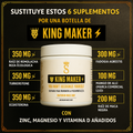 💪🔥 King Maker™ – Suplemento con Tongkat Ali, Turkesterona, Ecdisterona, Fadogia Agrestis, betarraga roja, maca negra y zinc (13 en 1) 👑⚡️