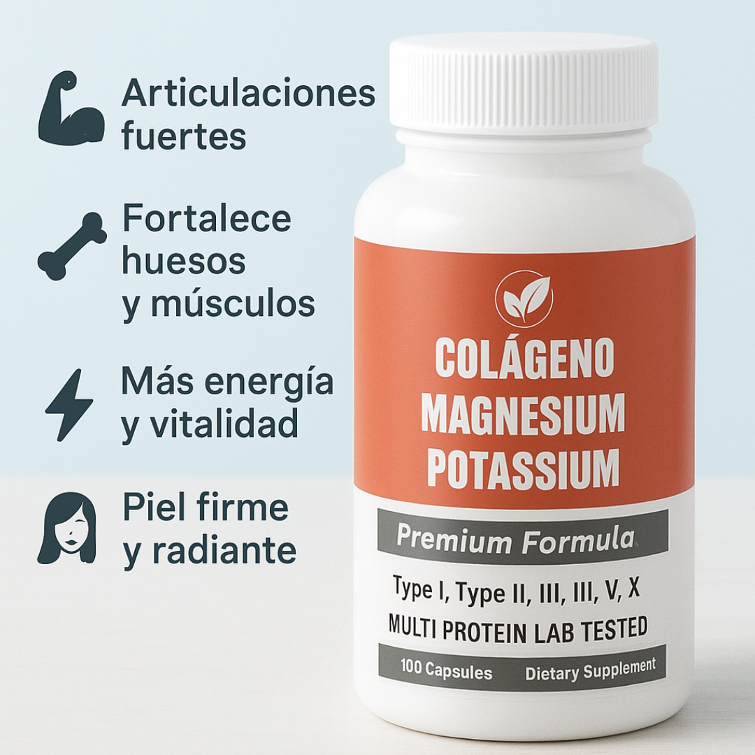 ✨Colágeno Total™ – 💪 Cinco tipos de colágeno, un solo poder 💖 (100 Cápsulas)