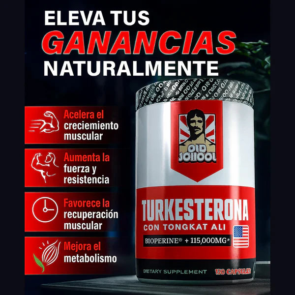 Turkesterone™ - Eleva Tu Fuerza y Vitalidad Masculina (120 Cápsulas)