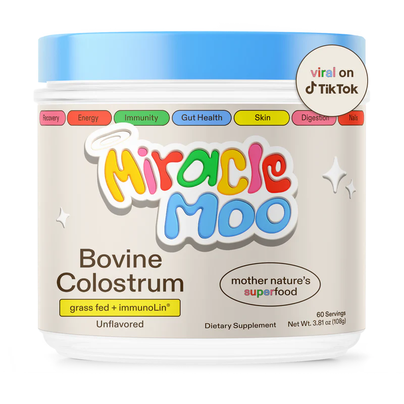 💫🥛 MIRACLE MOO™ – Suplemento natural de calostro bovino 🐮 para reducir la hinchazón 🌿, mejorar la digestión 🍃 y realzar tu belleza desde adentro ✨💖