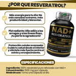 🧠 NAD + Resveratrol – Enfoque mental, energía y juventud en cada cápsula 💊
